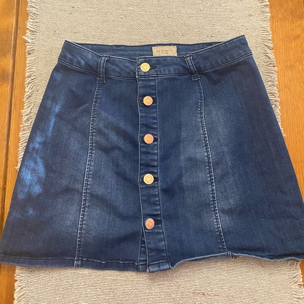 Denim button up skirt